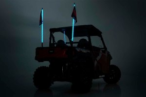 LED Whip Lights (2) - Rough Country - 4' Long - Multi-Color